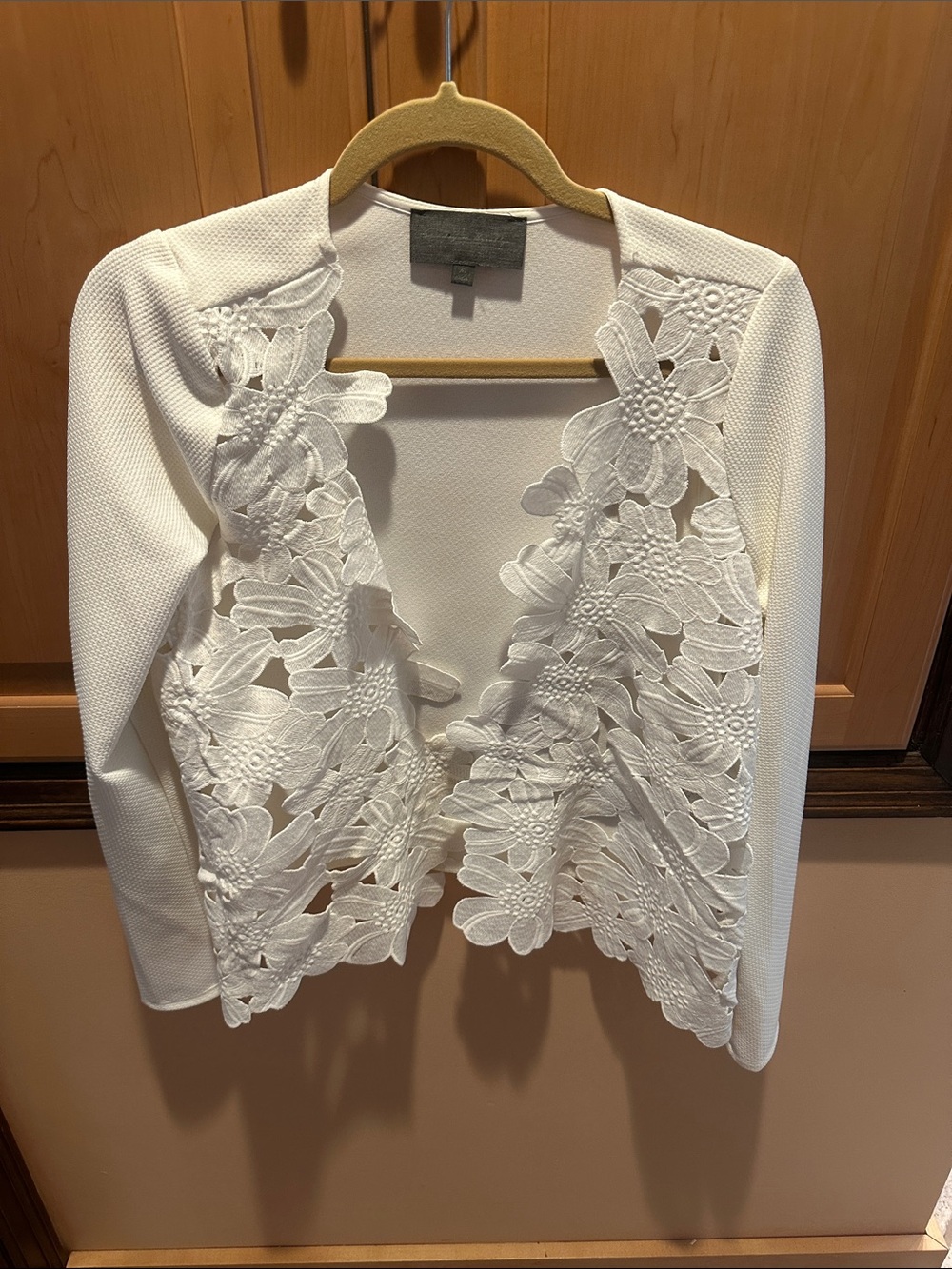 Sunday in Brooklyn White Floral Lace Open-Front Cardigan